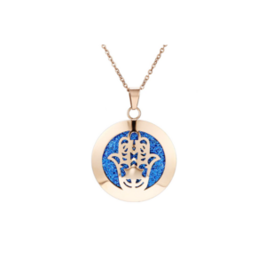 Collar Aromaterapia Mano de Fátima Rosa Dorado