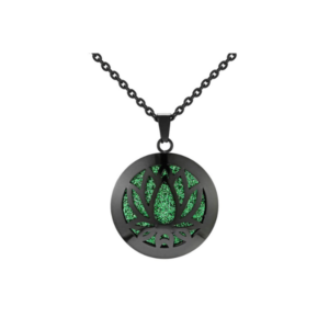 Collar Difusor de Aromaterapia Flor de Loto Negro