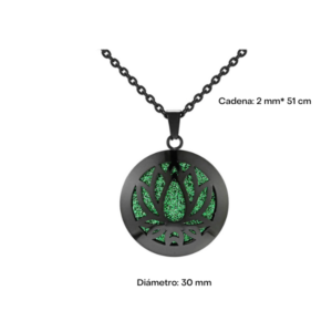 Collar Difusor de Aromaterapia Flor de Loto Negro