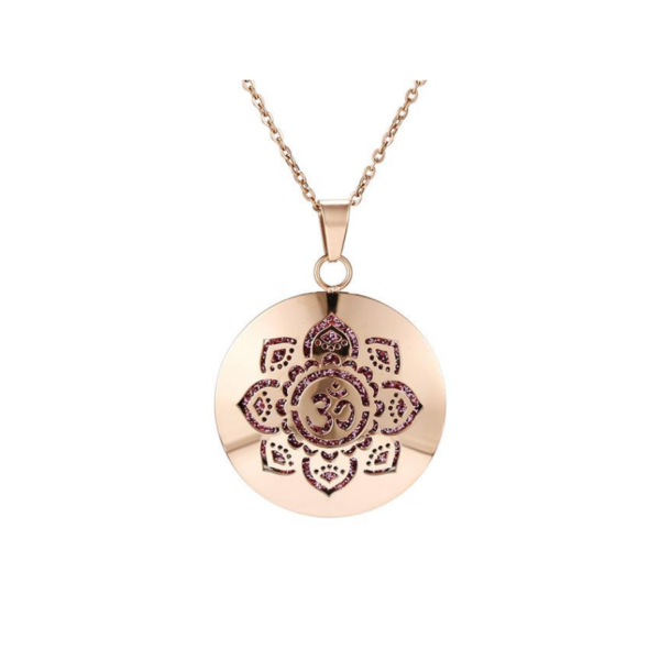 Collar Difusor Aromaterapia Om Rosa Dorado