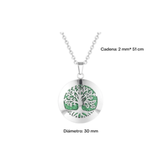 Collar Difusor Aromaterapia Árbol de la Vida Plateado