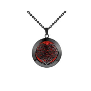 Collar Difusor Aromaterapia Corazón Negro