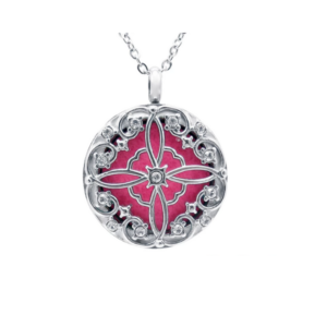 Collar Difusor Aromaterapia Flor Cuatro Pétalos con Zirconias