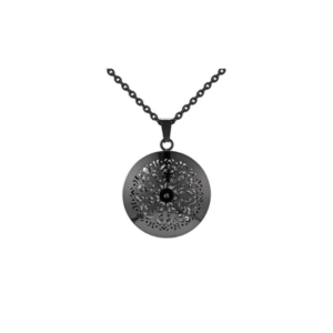 Collar Difusor Aromaterapia Mándala Negro
